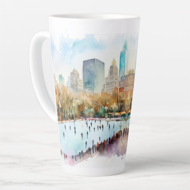 Ice rink Central Park New York  Latte Mug (Left Angle)