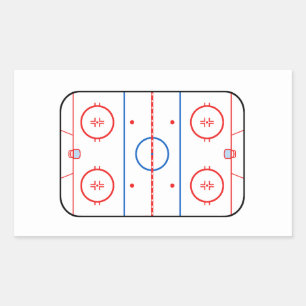 Ice Rink Diagram Hockey Game Companion Rectangular Sticker