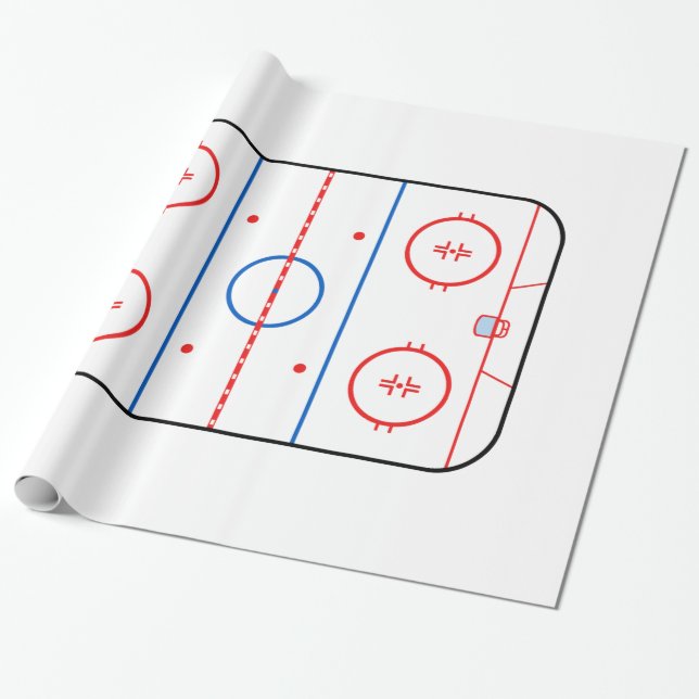 Ice Rink Diagram Hockey Game Decor Wrapping Paper (Unrolled)