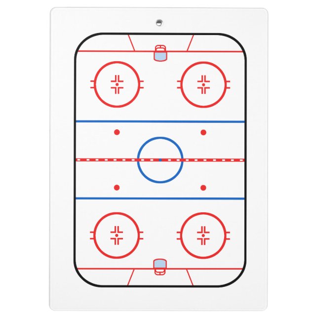 Ice Rink Diagram Hockey Game Design Clipboard (Back)