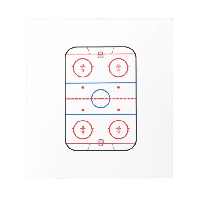 Ice Rink Diagram Hockey Game Design Notepad (Front)