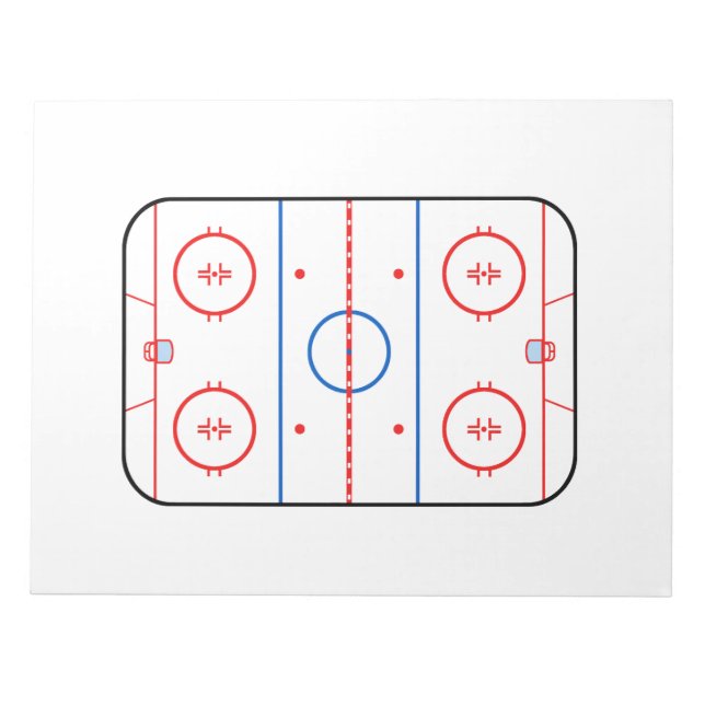 Ice Rink Diagram Hockey Game Design Notepad (Front)