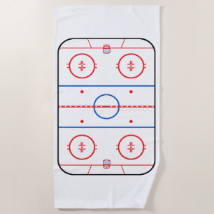 Ice Rink Diagram Hockey Game Design on a Beach Towel