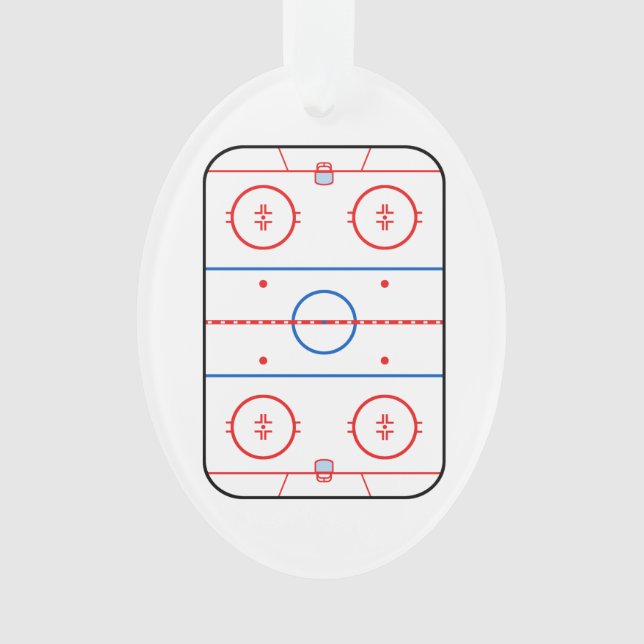 Ice Rink Diagram Hockey Game Design Ornament (Front)
