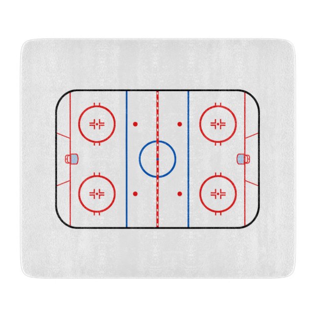 Ice Rink Diagram Hockey Game Graphic Cutting Board (Front)