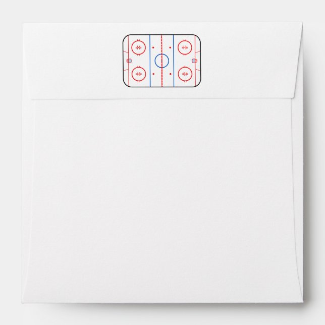 Ice Rink Diagram Hockey Game Graphic Envelopes (Back (Top Flap))