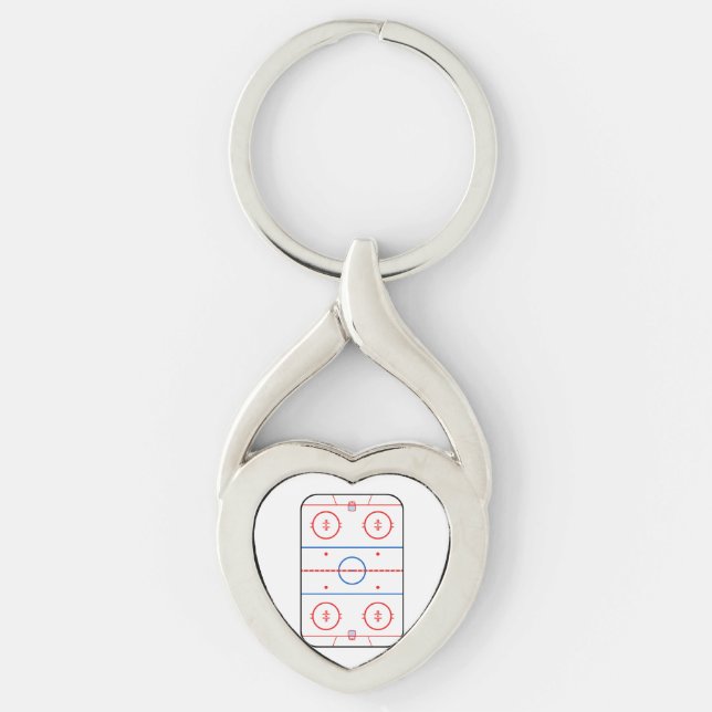 Ice Rink Diagram Hockey Game Graphic Key Ring (Front)
