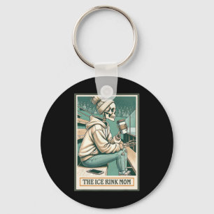 Ice Rink Mom Skeleton Card Gift Hockey Ice Skating Key Ring