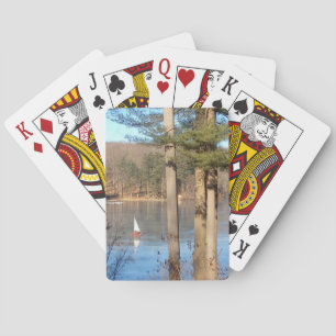 Ice Sailing on the Lake. --- Playing Cards
