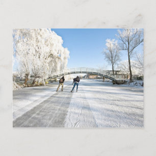 Ice scating in the Netherlands Postcard