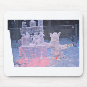 Ice Sculpture Sporting Artist Carving Arctic Gifts Mouse Pad