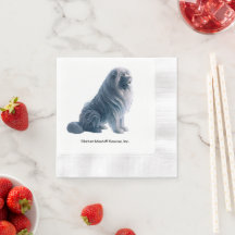 Ice Sitting Tibetan Mastiff Napkins
