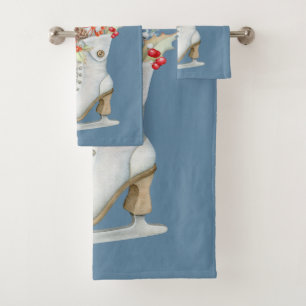 Ice skate Bouquet Bath Towel Set