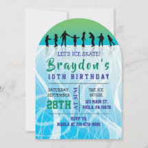 Ice Skate ICE SKATING birthday Party Invitation