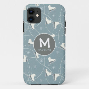Ice skate & snowflake Personalised Case-Mate iPhone Case