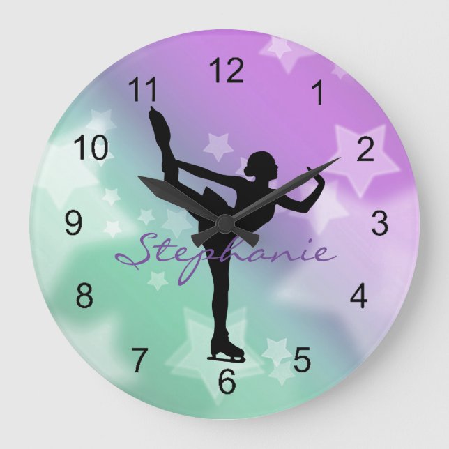 Ice Skater Design Wall Clock (Front)