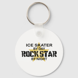 Ice Skater Rock Star by Night Key Ring