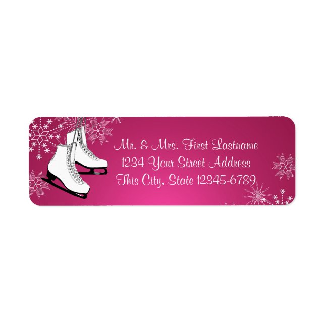 Ice Skates and Snowflakes Pink (Front)