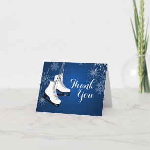Ice Skates and Snowflakes Thank You Card