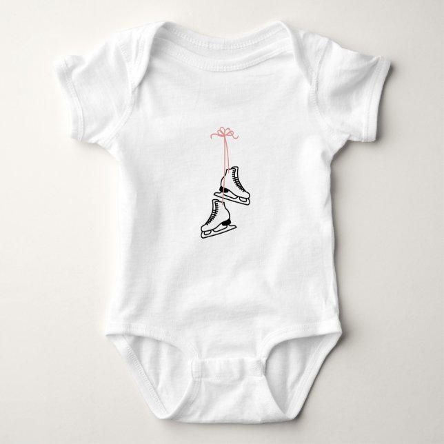 Ice Skates Baby Bodysuit (Front)