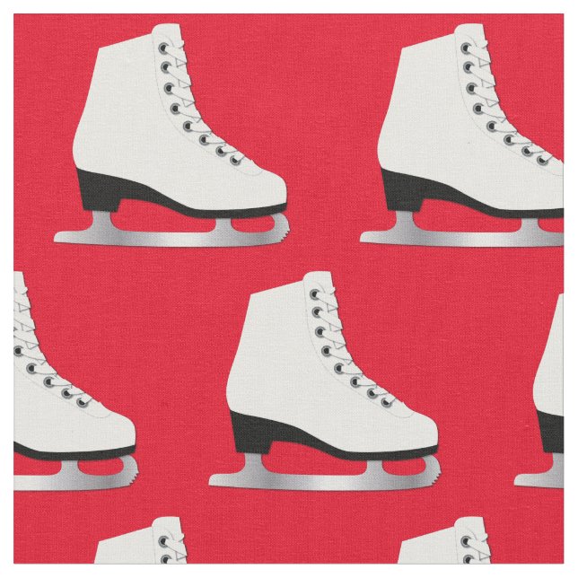 Ice Skates Figure Skating Rink Red Fabric (Close Up)