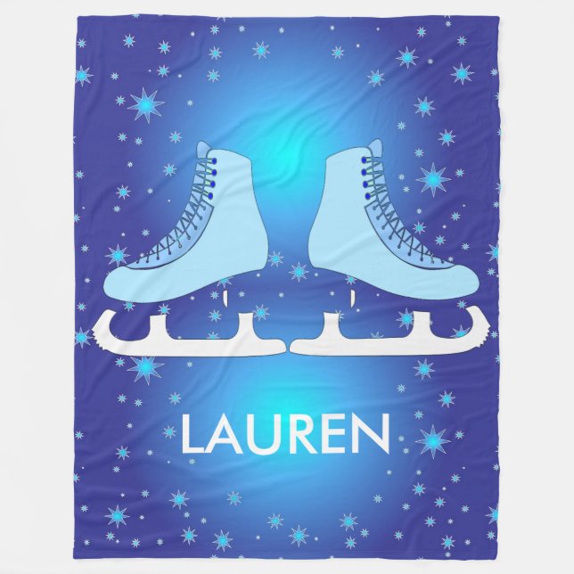 Ice Skates Fleece Blanket (Front)