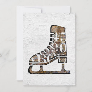 Ice Skates Greeting Card - Mixed Media Art