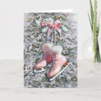 ICE SKATES in PINK by SHARON SHARPE