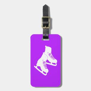 Ice Skates Luggage Tag Purple