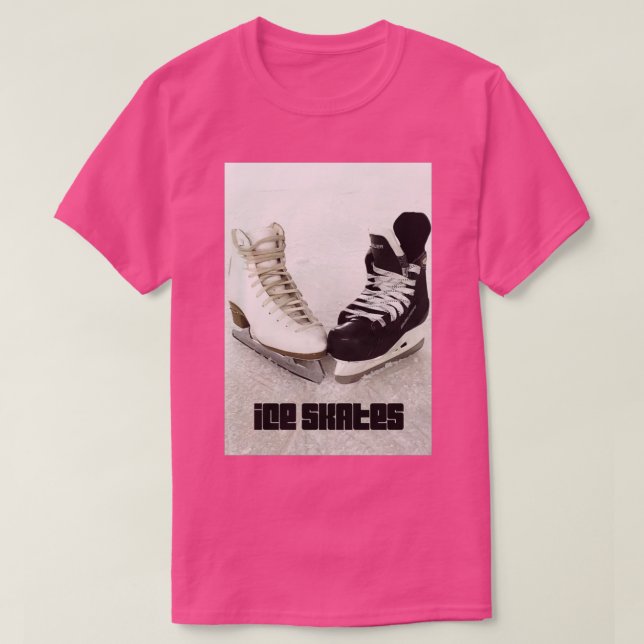 Ice skates on ice rink T-Shirt (Design Front)