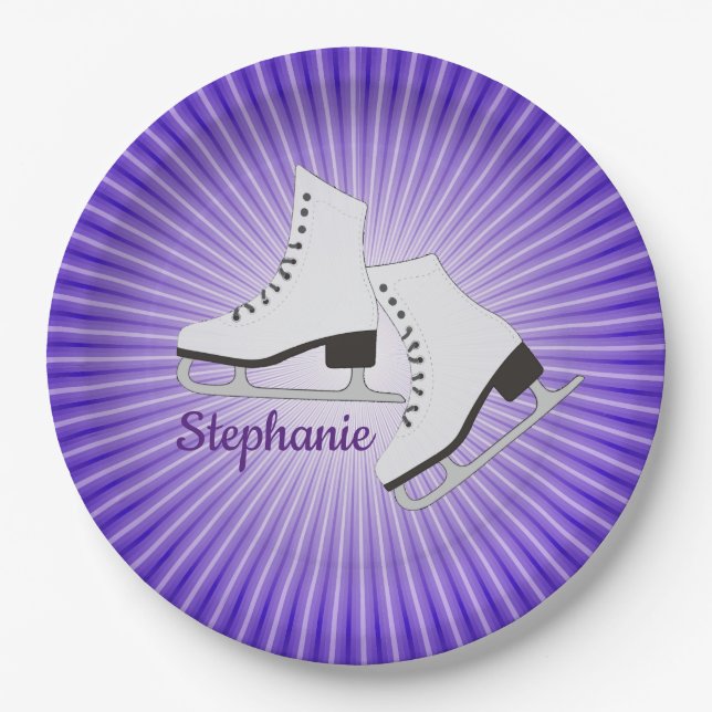 Ice Skates Paper Party Plate (Front)