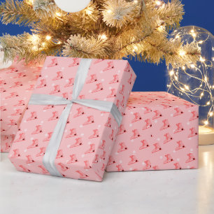 Ice Skates Pink Blush Wrapping Paper