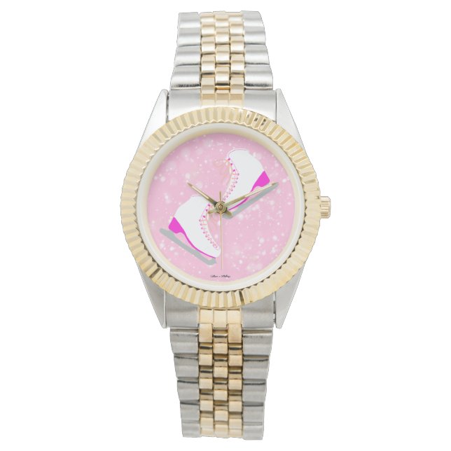 Ice Skates Pink Pretty Figure Skater's Pretty Watch (Front)