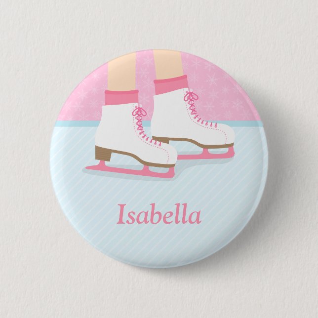 Ice Skates Skating Rink For Girls 6 Cm Round Badge (Front)