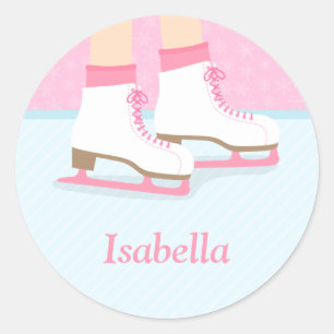 Ice Skates Skating Rink For Girls Classic Round Sticker
