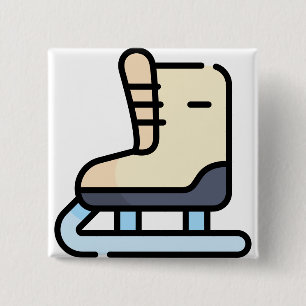 ice skating 15 cm square badge