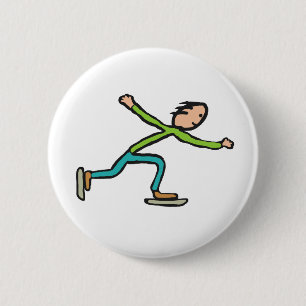 Ice Skating 6 Cm Round Badge