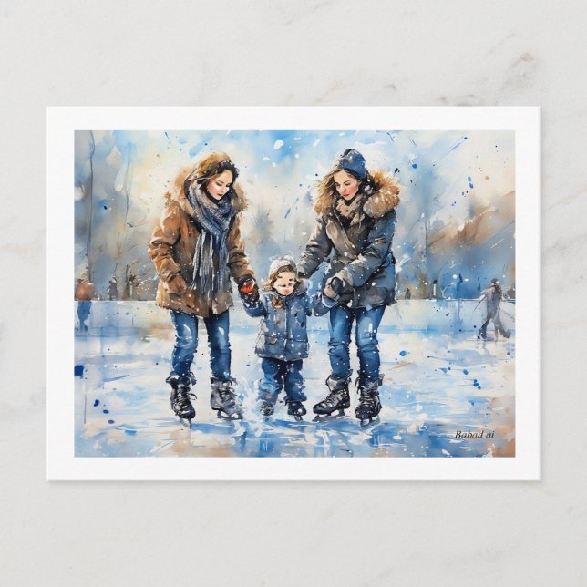 Ice Skating Adventure,  Postcard (Front)