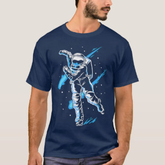 Ice Skating Astronaut Ice Skates Funny Ice Skater  T-Shirt