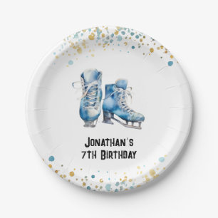 Ice-Skating Birthday Invitation, Hockey Birthday  Paper Plate