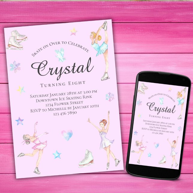 Ice Skating Birthday Invitation, Ice-Skating Party Invitation (Creator Uploaded)