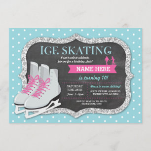 Ice Skating Birthday Party Rink Skate Invite