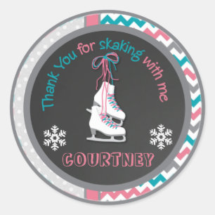 Ice Skating Birthday Party Thank You Favour Tag