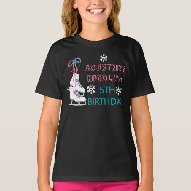 Ice Skating Birthday Personalised Shirt (Front)
