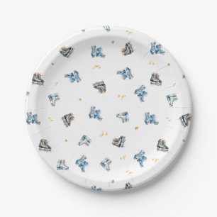 Ice-Skating Birthday Plates, Hockey Birthday Paper Plate