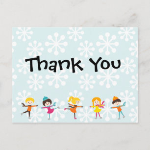 Ice Skating Birthday Thank You Postcard