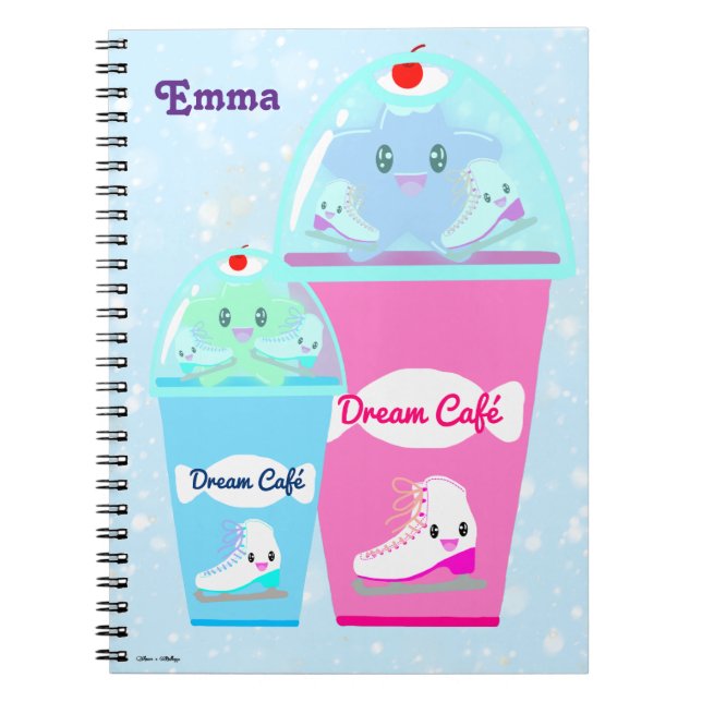 Ice Skating Cafe Personalised Notebook (Front)