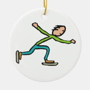 Ice Skating Ceramic Tree Decoration