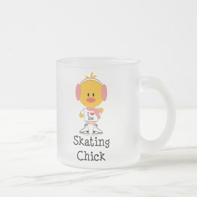 Ice Skating Chick Frosted Mug (Right)
