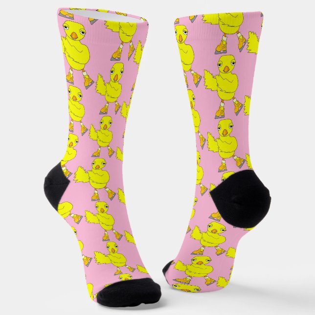 Ice Skating Chick Pattern Socks (Angled)